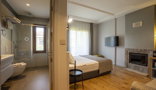 Habitación exclusiva, chimenea