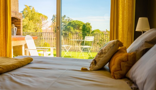 Habitación panorámica doble, baño privado, vistas al jardín
