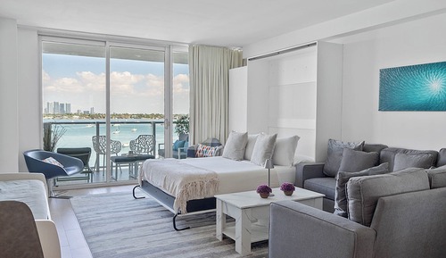Estudio Premium, 1 cama de matrimonio, balcón, vistas a la bahía
