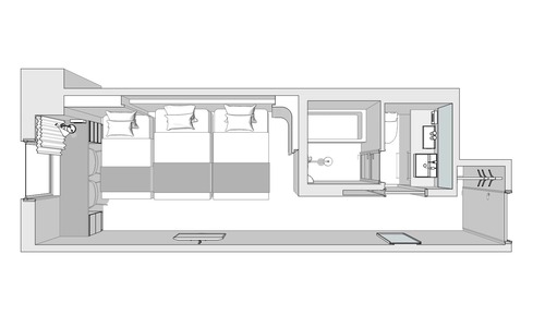Habitación triple superior (Twin + Extra bed)