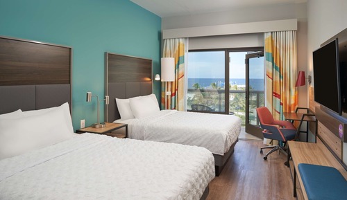 Habitación, 2 camas de matrimonio, vistas al mar