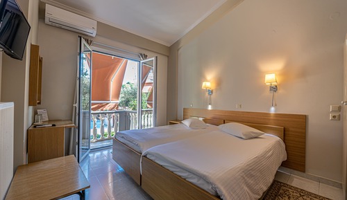 Habitación con 1 cama doble o 2 individuales, vistas al jardín (Back view)