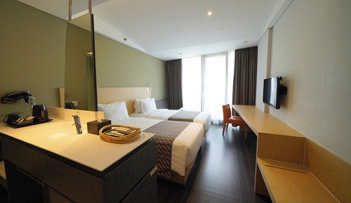 Habitación Deluxe con 2 camas individuales, vistas al jardín