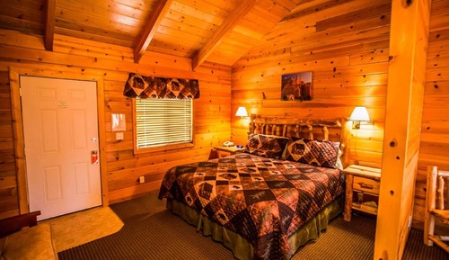 Cabaña Deluxe, 1 cama de matrimonio grande, cocina básica