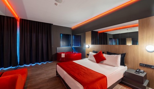 Habitación romántica, bañera de hidromasaje