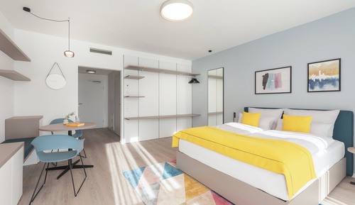 Suite estudio, 1 cama de matrimonio, accesible para personas con discapacidad