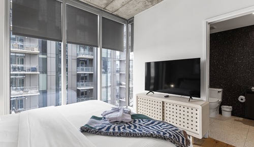 Apartamento de lujo, 1 habitación, balcón, vistas a la ciudad