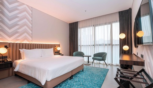 Habitación superior, 1 cama de matrimonio grande, no fumadores, vistas a la ciudad