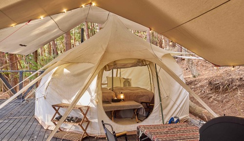 Tienda Premium, 3 camas individuales, no fumadores (Bell Tent1, 2 Beds+2 Camping cots)