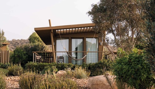 Bungalow, terraza, vistas al jardín