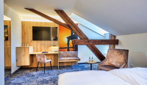 Habitación doble superior, 1 cama de matrimonio grande, baño privado