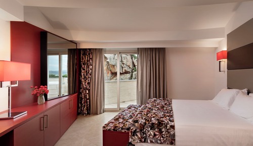 Suite de lujo, 1 cama de matrimonio grande con sofá cama, bañera de hidromasaje, vistas al mar