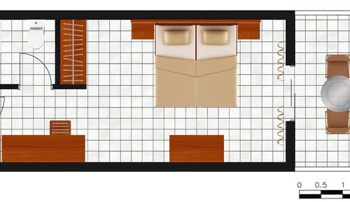 Habitación estándar doble, vistas al jardín
