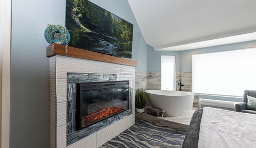 Habitación de lujo, 1 cama de matrimonio, bañera, vistas parciales al mar
