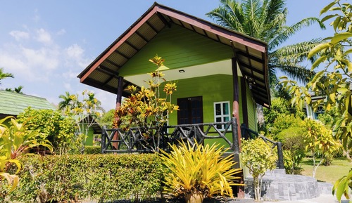 Bungalow estándar, terraza, vistas al jardín