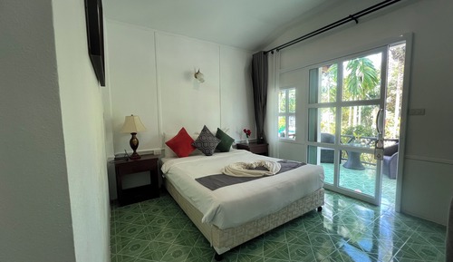 Bungalow estándar, 1 cama de matrimonio, terraza, vistas al jardín