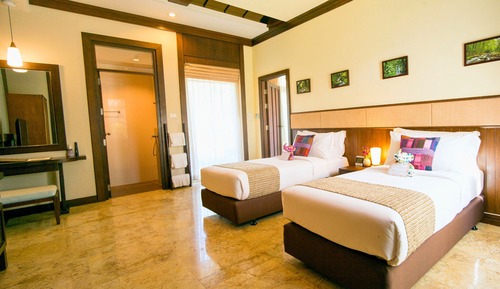 Villa familiar, 2 camas individuales, acceso a la piscina