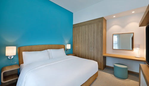 Estudio, 1 cama de matrimonio grande con sofá cama
