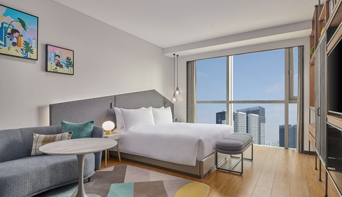 Habitación superior, 1 cama de matrimonio, no fumadores, vistas a la ciudad