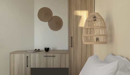 Habitación estándar doble, 1 cama de matrimonio, patio, vistas parciales al mar