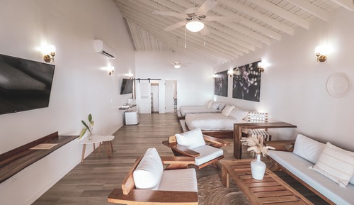 Habitación de lujo doble, 2 camas de matrimonio, vistas a la playa, frente a la playa