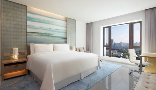Habitación básica, 1 cama de matrimonio grande, vistas a la ciudad