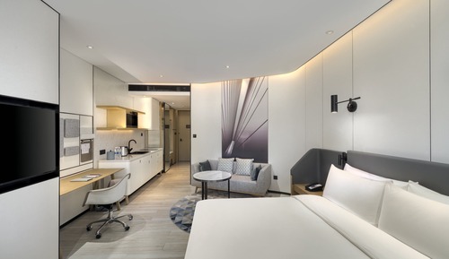 Habitación estándar, 1 cama de matrimonio grande, cocina básica