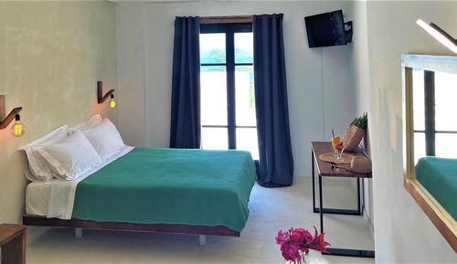 Habitación clásica doble, piscina privada, vistas al mar