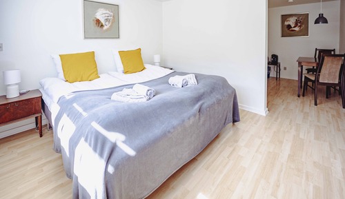 Habitación con 1 cama doble o 2 individuales, baño privado