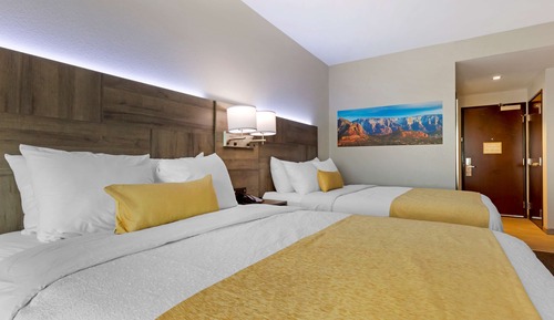 Habitación estándar, 2 camas de matrimonio, no fumadores, frigorífico y microondas