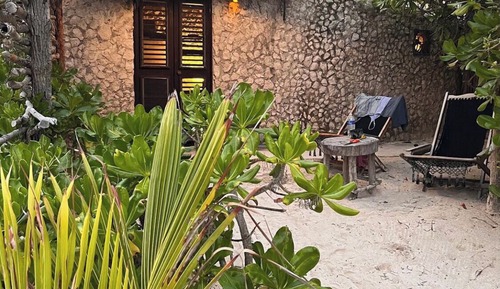 Cabaña, 1 cama de matrimonio, vistas parciales al mar