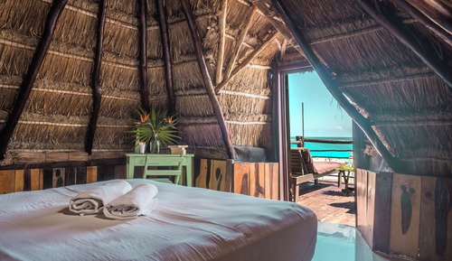 Cabaña, 1 cama de matrimonio grande, balcón, mirando al mar