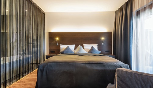 Suite estudio Deluxe, 1 cama de matrimonio grande con sofá cama, terraza