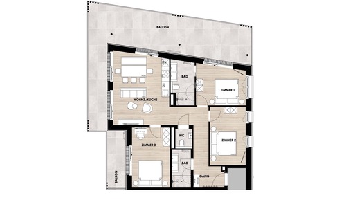Apartamento de lujo, 3 habitaciones, balcón, vistas a la montaña