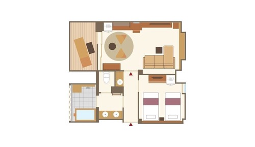 Habitación Premium con 2 camas individuales, no fumadores (Main bld, w/ Private Open-air Bath)
