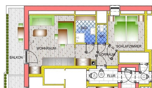 Apartamento, baño privado (Balkonwohnung B)