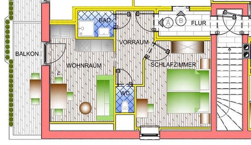 Apartamento, baño privado (Balkonwohnung A)