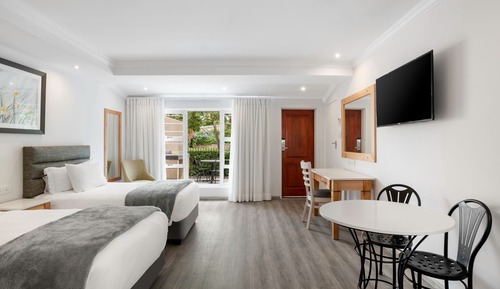 Habitación, 2 camas individuales, balcón, vistas al jardín