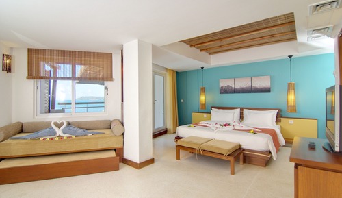 Habitación familiar, vistas al mar