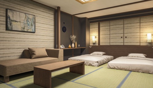Habitación de estilo japonés, 2 camas dobles, no fumadores (For 2 People, South Wing)