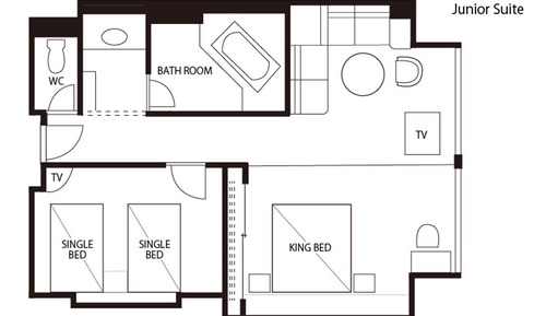 Suite junior, no fumadores (for 2 People, North Wing)