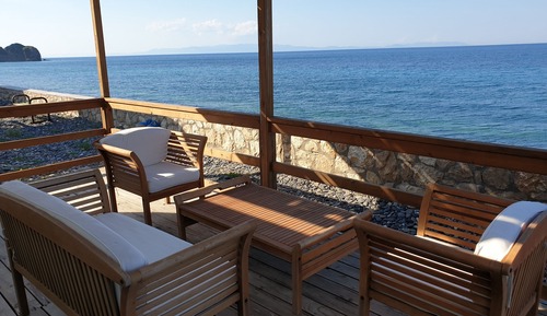 Casa móvil panorámica, 1 habitación, patio, vistas al mar