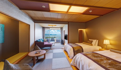 Habitación Deluxe, vistas al lago (Biwa No Kaze Japanese Style Twin)