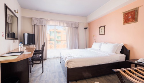 Habitación Confort doble, balcón, vistas al jardín