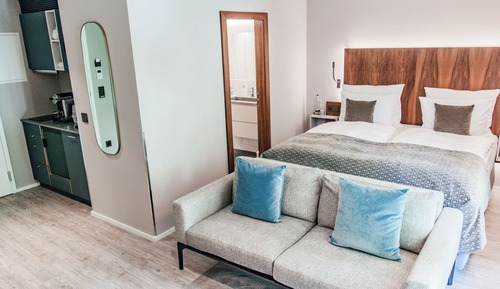 Estudio Deluxe, 1 cama de matrimonio grande, no fumadores, vistas al jardín
