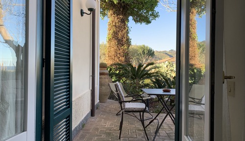 Habitación individual Deluxe, patio, vistas al mar