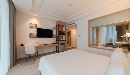 Habitación Premier doble, 1 cama de matrimonio, bañera, vistas al mar