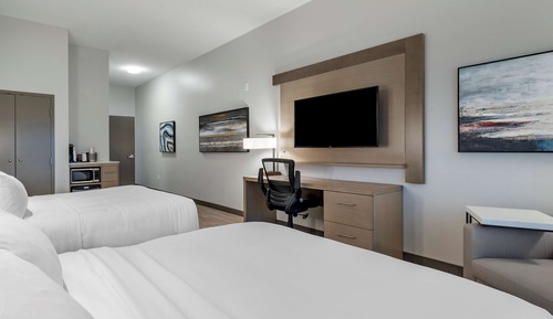 Habitación estándar, 2 camas de matrimonio, no fumadores, frigorífico y microondas