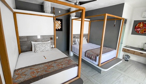 Habitación estándar con 2 camas individuales, 2 camas de matrimonio, en la zona del jardín