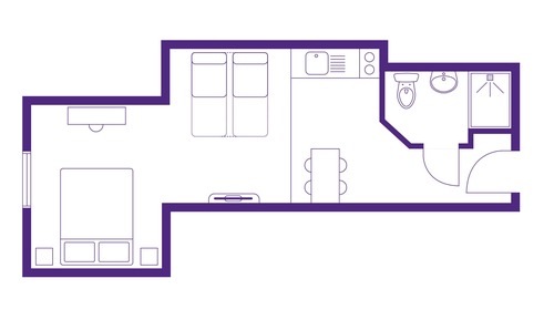 Estudio Deluxe, baño privado (Flat 1)